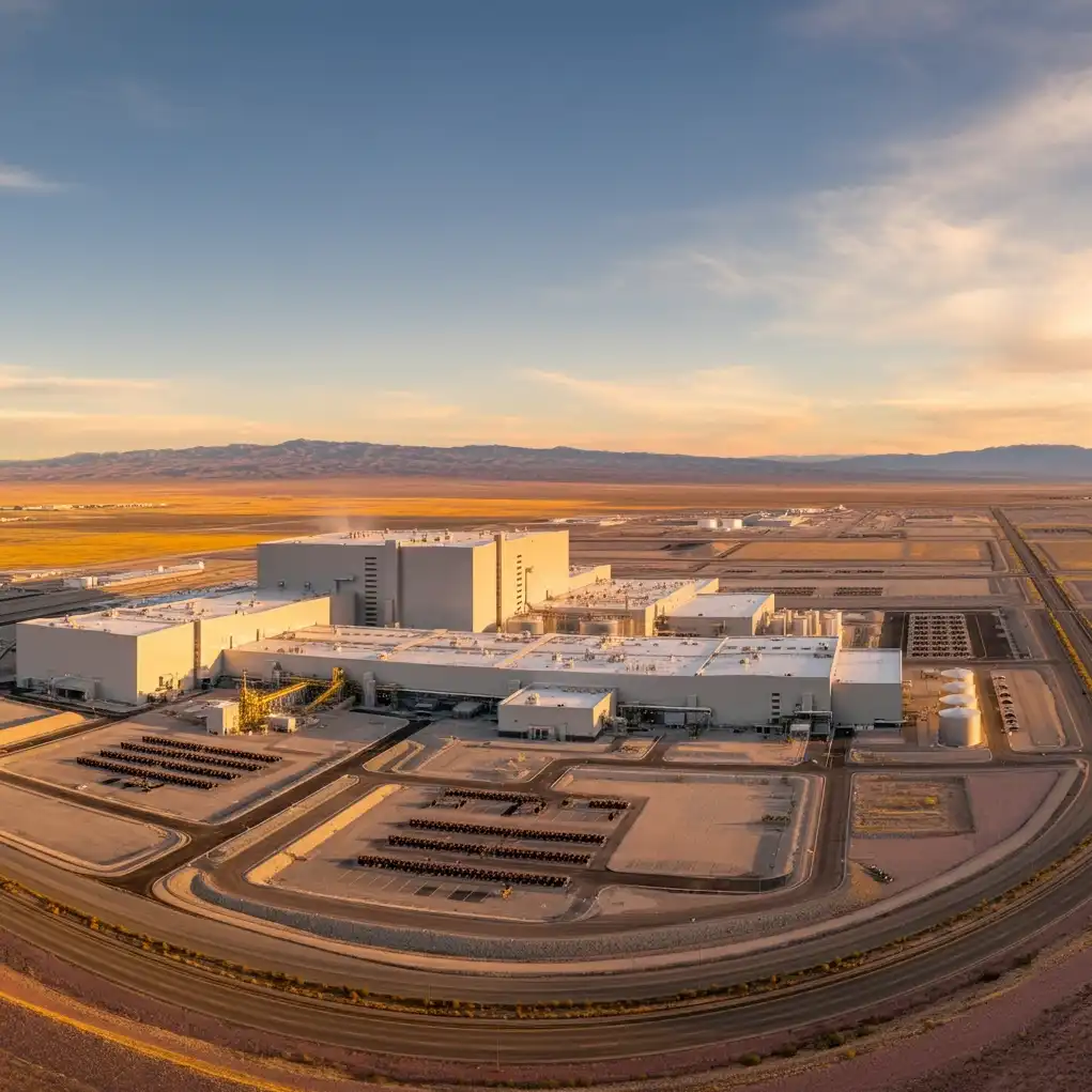 Aerial view of a manufacturing facility