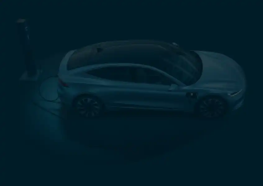 An electric vehicle connected to charger