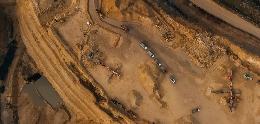 Aerial view of a mining operation